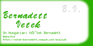 bernadett vetek business card
